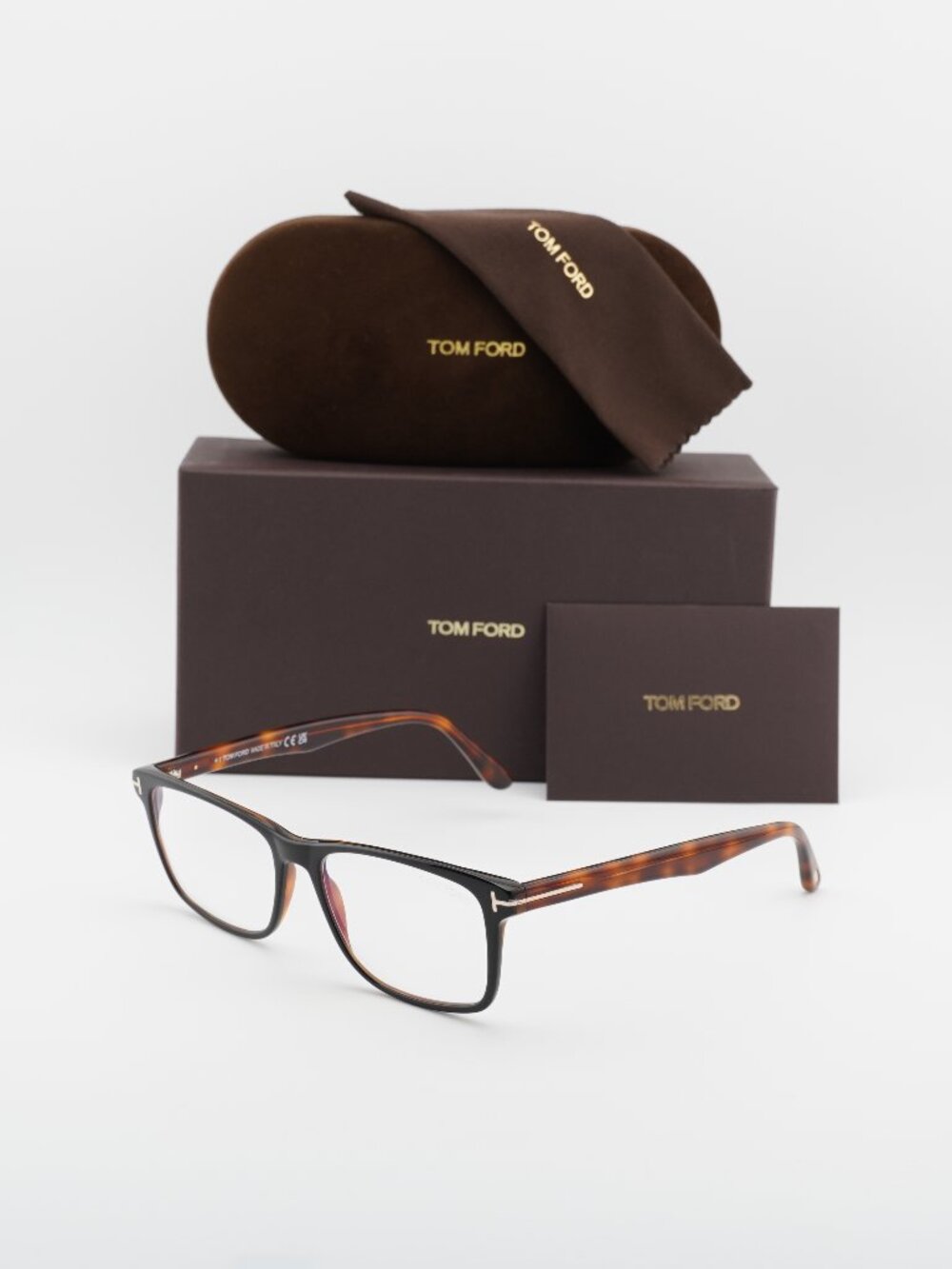 Tom Ford FT5752-B 005 Rectangle Eyeglasses 53mm – Black / Blue Light Block